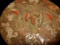 もつと根菜のうま味が溶け込んだ味噌スープ