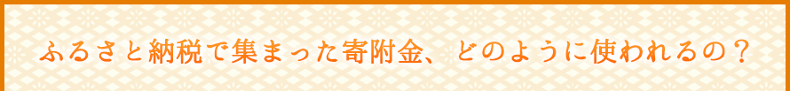 ふるさと納税で集まった寄附金、どのように使われるの？