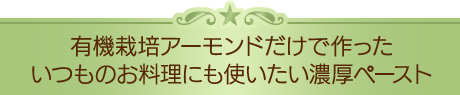 有機栽培アーモンドだけで作ったいつものお料理にも使いたい濃厚ペースト