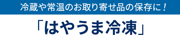 冷蔵や常温のお取り寄せ品の保存に！「はやうま冷凍」