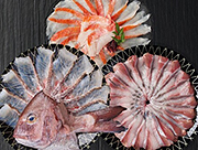 とろ地きんめ鯛、ぶり、旬の魚3種食べ比べセット（3～4人前) / 海鮮しゃぶしゃぶ九郎八