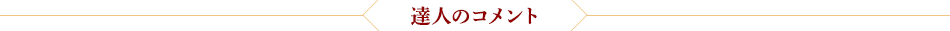 達人のコメント
