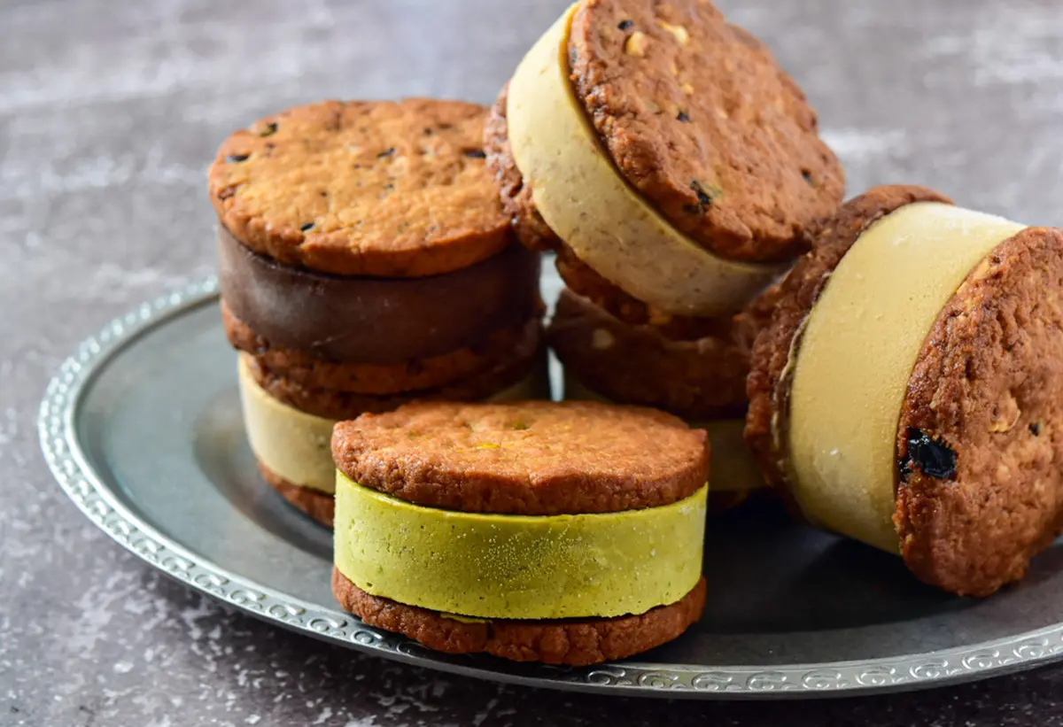 古代小麦のヴィーガン・ジェラートクッキーサンドの画像