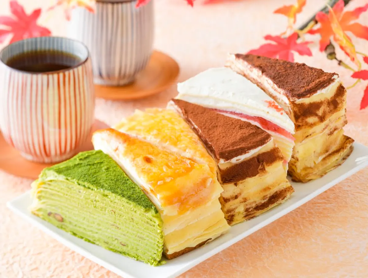 もっちり食感の手作りミルクレープ5種食べの画像