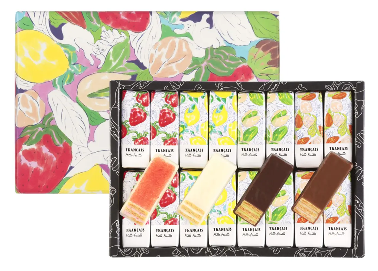 見た目も華やかな贈り物に くだもの 木の実味が揃う フランセ の 果実をたのしむミルフィユ 人気店の定番スイーツ Vol 5 おいしいマルシェ Powered By おとりよせネット