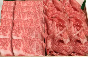 わりした付き 松阪牛肩ロースと切り落としの食べ比べセットのサムネイル