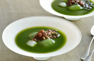 京都・東山茶寮 宇治抹茶冷やしぜんざい 水まんじゅう入り 4個入りのサムネイル