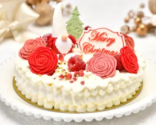 Flower White Christmas ムースケーキの画像