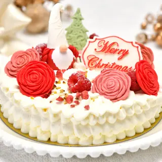 Flower White Christmas ムースケーキの画像