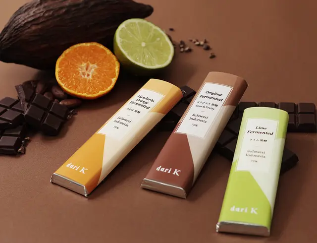 チョコレート・タブレット 3枚（オリジナル発酵・ライム発酵・みかん発酵）の画像