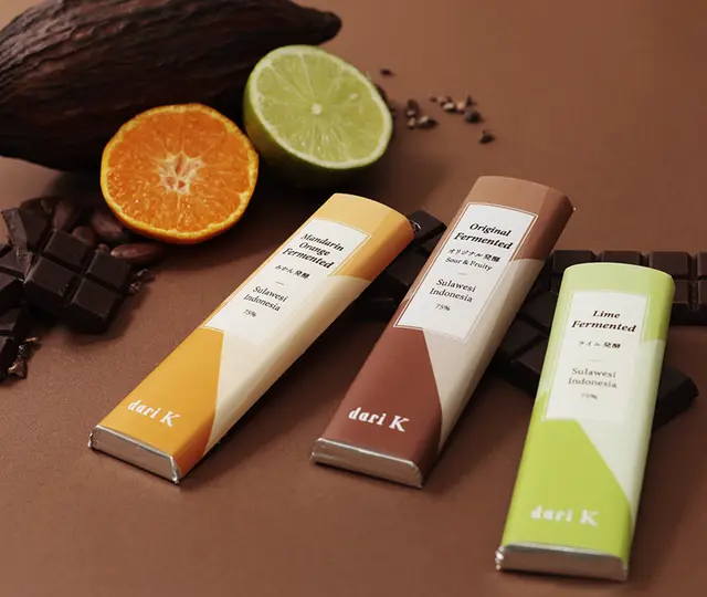 チョコレート・タブレット 3枚（オリジナル発酵・ライム発酵・みかん発酵）