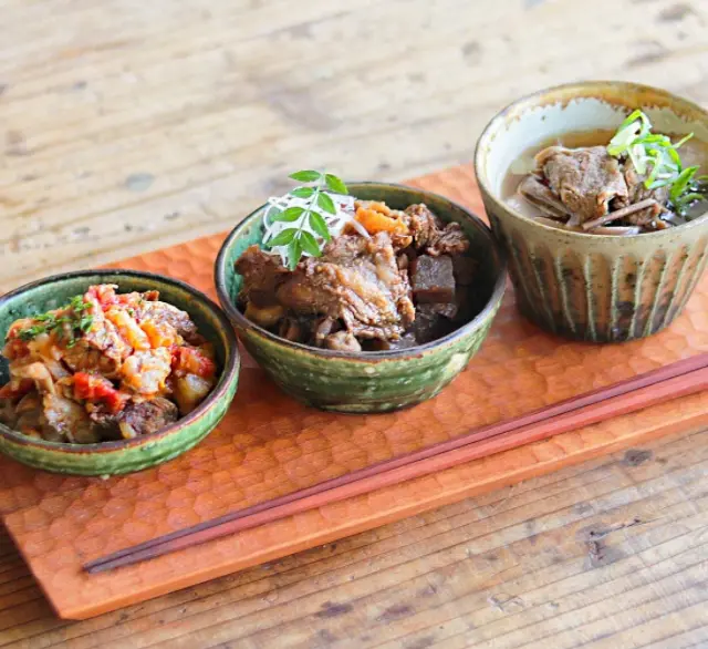 牛すじ すじ煮 6パック (3種類×2パック)の画像