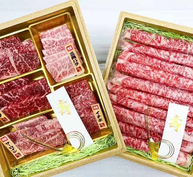 A5ランク黒毛和牛お肉の二重箱の画像