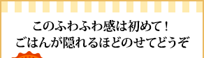 このふわふわ感は初めて！ごはんが隠れるほどのせてどうぞ