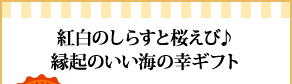 紅白のしらすと桜えび♪縁起のいい海の幸ギフト