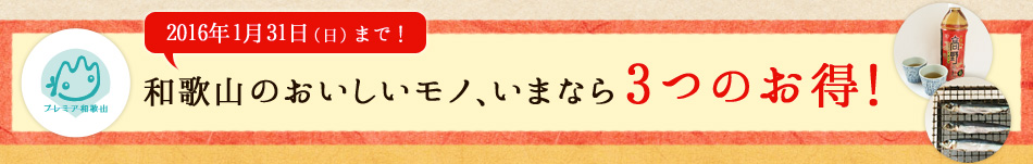 和歌山のおいしいモノ、いまなら3つのお得！
