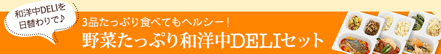 3品たっぷり食べてもヘルシー！野菜たっぷり和洋中DELIセット