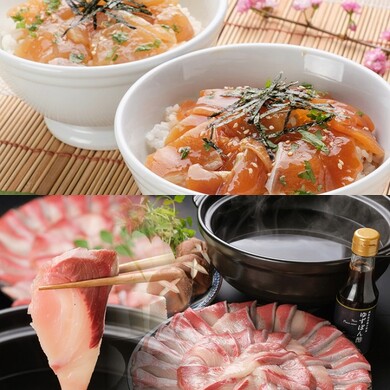 龍馬ぶりしゃぶと龍馬ぶり＆龍馬鯛の漬け丼セット