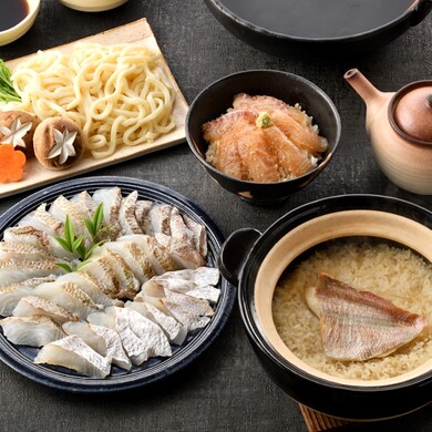 天然真鯛の茶漬け、鯛しゃぶ、鯛めしセット
