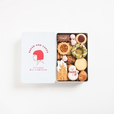 雪だるまとリースのクリスマスクッキー缶