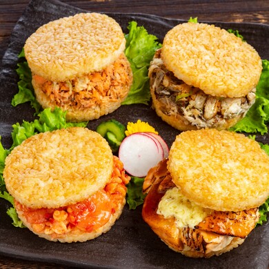 焼き魚&海老のライスバーガー 4種(8食入り)