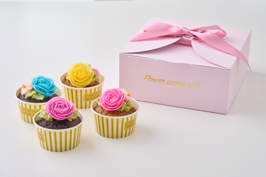 食べられるお花のカップケーキ（4個セット）