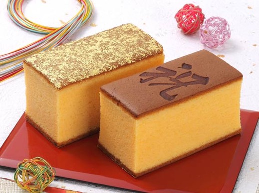 烏骨鶏かすていら　祝・金箔（2号）　2本入りセット