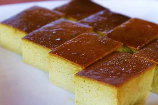 名古屋コーチン卵のプリン　～抹茶味～