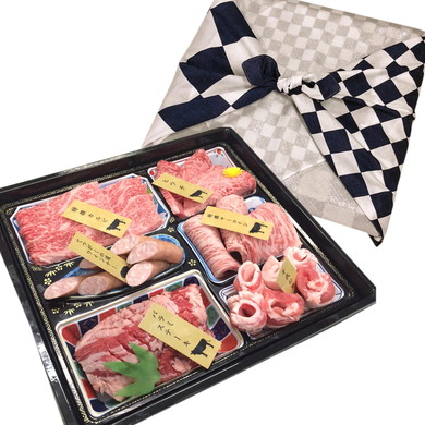 【特撰】国産黒毛和牛焼肉6種盛合せギフト「絆〜市松〜」3〜4人前