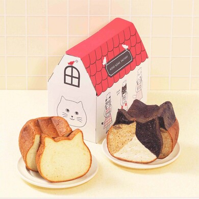 ねこねこ食パン（プレーン＆三毛猫）