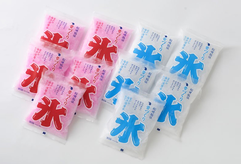  「昔づくり」袋氷　かき氷[みぞれ][いちご]　10袋セット
