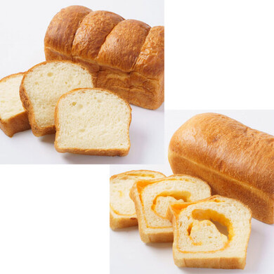 チェダーチーズ食パン1本、クリームチーズ生食パン1本