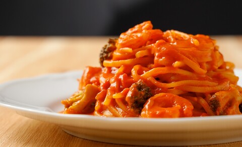 俺のイタリアン　渡り蟹と海老のトマトクリームソースパスタ