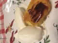 温めてバニラアイスと一緒に♪