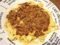 挽肉の存在感があるミートソース