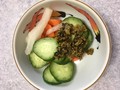生野菜と野菜の甘酢漬けに明太高菜デス！
