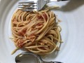 トマトとかツナのパスタで！