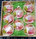 本物の桃のように丁寧に可愛く並んでいます