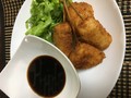 子どもが上手に揚げました。