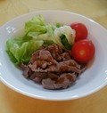 お肉にタラリ