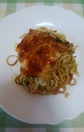 お好み焼きにタラリ