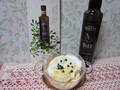 アイスとヨーグルトのオリーブオイルがけ