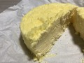 美味しそうな2層構造が少し見えます。