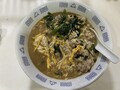 自宅で卵と豚肉とほうれん草ん入れました。