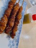 美味い鶏皮　つけタレも最高