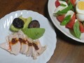 鶏ハムに肉みそを