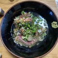 出汁をかけての食べる時の様子