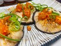 しいたけにのせて。