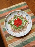 鯛めんたい乗せそうめんの豆乳つゆ