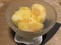 食べ比べ、左八朔、右甘夏、下紅まどんな。